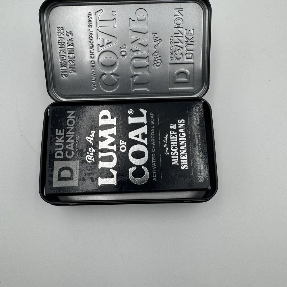Duke Cannon Big Ass Lump of Coal Activated Charcoal Bar Soap 10oz Tin NIB